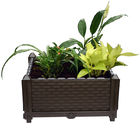 40 * 40 * 22 सेमी प्लास्टिक प्लांट ग्रो बॉक्स, गार्डन बेड DIY प्लांटर बॉक्स के लिए सब्जी / फूल / जड़ी बूटी आउटडोर पिछवाड़े, प्राकृतिक